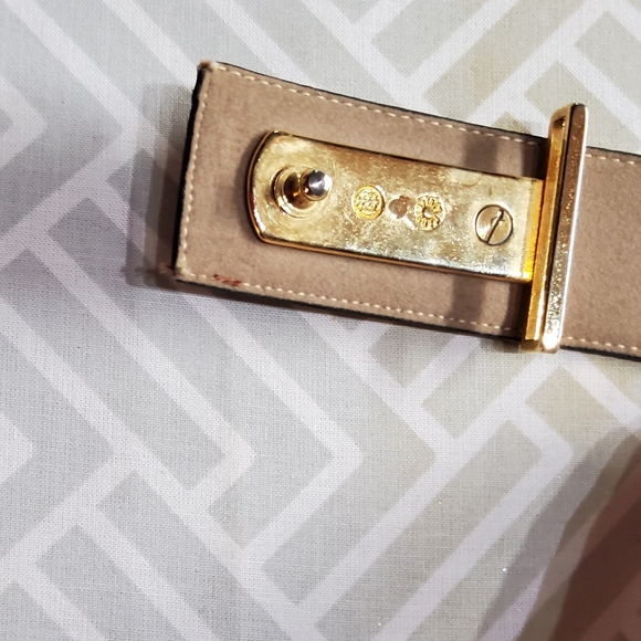 Vintage Pierre Cardin Brown Leather Belt with Signture Gold Buckle - Picture 4 of 6